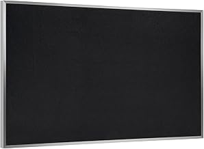 Ghent Bulletin Board, Recycled Rubber, Aluminum Frame, 36.0" x 46.5", Solid Black Rubber, ATR34-BK