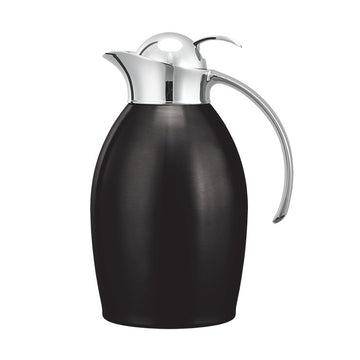 Service Ideas Nicollet Stainless Steel Carafe Server, 1 Liter 33.8 oz. - Black