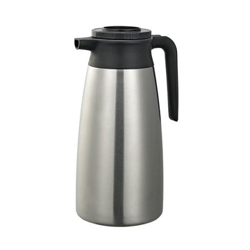 Service Ideas SteelVac Coffee Carafe Server, 1.9 Liters 64.2 oz., Silver - 7"
