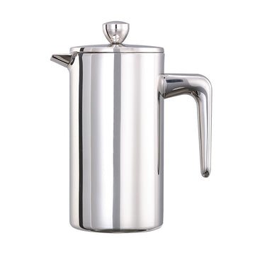 Service Ideas Stainless Steel French Press, Silver - 0.35 Liter 12 oz.