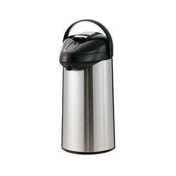Service Ideas SteelVac Airpot, 7 1/4" Wide, Silver - 2.5 Liters