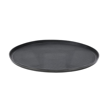 Service Ideas Modern Edge Serving Tray, 14" Diameter, 12/Case - Black