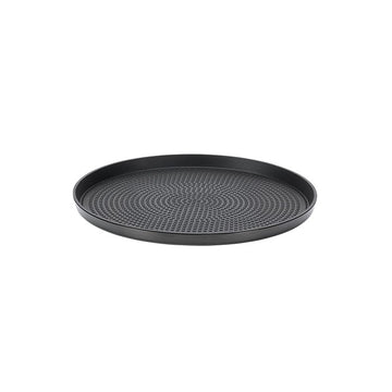 Service Ideas Modern Edge Serving Tray, 9" Diameter, 12/Case - Black