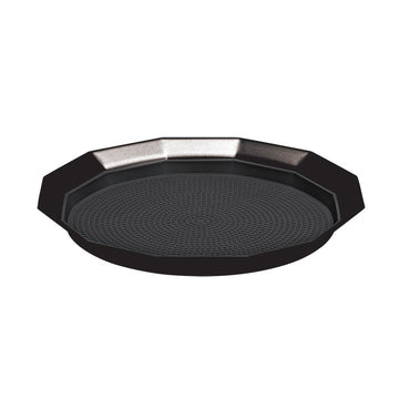 Service Ideas Metallic Elements Serving Tray, 1" High, 12/Case - Black