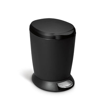 simplehuman CW1319 Plastic Step-On Trash Can, 1.6 gal., Black - Default Title