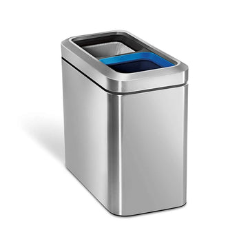 simplehuman Stainless Steel Trash Recycling Can, 5.3 gal. - Silver