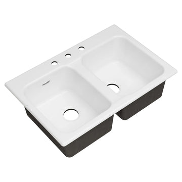 American Standard 77DB33223.308 Enameled Cast Iron Drop-In Sink, 22 1/4" x 32 7/8", White - Default Title