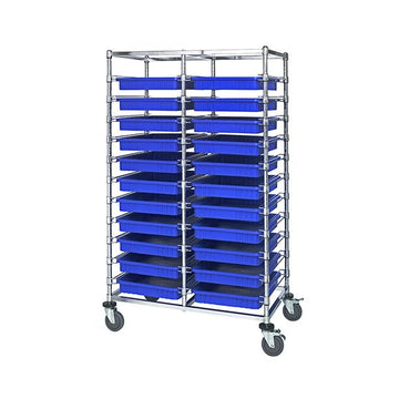 Quantum Storage Systems Steel Bin Cart, 40" Wide - Blue