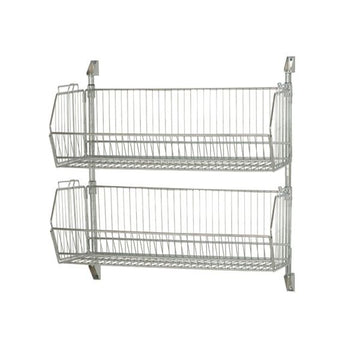 Quantum Storage Systems CAN-34 Post-Mounted Cantilever Baskets, 20" Wide, Silver - 36"