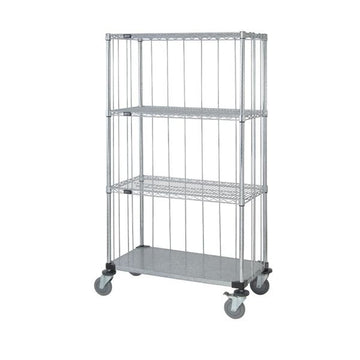 Quantum Storage Systems Mobile Enclosure Cart, 69" High, Silver - 18" x 36"