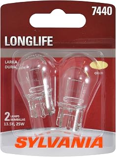 SYLVANIA 7440 Long Life Miniature - Bulb, Ideal for Daytime Running Lights (DRL) and Back-Up/Reverse Lights (Contains 2 Bulbs)