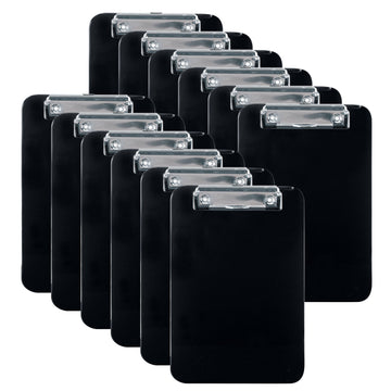 Memo Clipboards by Officemate – 12 Pack, Plastic, Black, Model 83012
