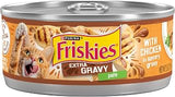Purina Friskies Wet Cat Food Pate, Extra Gravy Pate, (24) 5.5 oz Cans