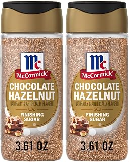 McCormick Finishing Sugar, Chocolate Hazelnut, Limited Edition, Rich Cocoa and Roasted Hazelnut Notes, For Cookies, Ice Cream, Dessert, Beverages, and More, 3.61 oz (Pack of 2)