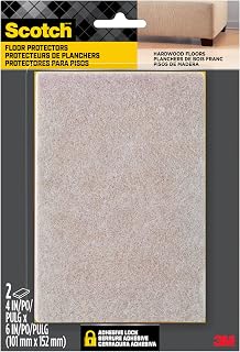 Scotch Felt Pads, 2 Pads, Rectangular, Beige, 4 in x 6 in