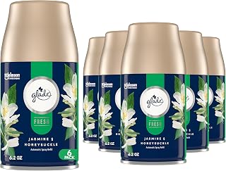 Glade Automatic Spray Refill, Jasmine & Honeysuckle, Scented Air Freshener for Home and Bathroom, 6.2 Oz, 6 Count