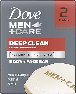 Dove Men+Care Men's Bar Soap More Moisturizing Than Bar Soap Deep Clean Effectively Washes Away Bacteria, Nourishes Your Skin 3.75 oz 2 Bars