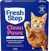 Fresh Step Clean Paws Multi Cat Clumping Litter, Unscented with Ammonia Block Technology, Low Tracking Formula, 22 lb. Box