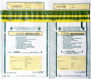 ControlTek SafeLok Tamper-Evident Deposit Bags, 13.5" x 10", 100 Bags