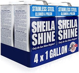 4 x 1 Gallon Sheila Shine Stainless Steel Cleaner and Polish - Cleans, Polishes & Protects Kitchen Appliances, Refrigerators, Sinks, Ovens & Grills - Stainless Steel Refrigerator Cleaner