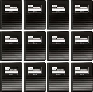 Mead Composition Books, Notebooks, Wide Ruled Paper, 100 Sheets, Comp Book, Black, 12 Pack (38603)
