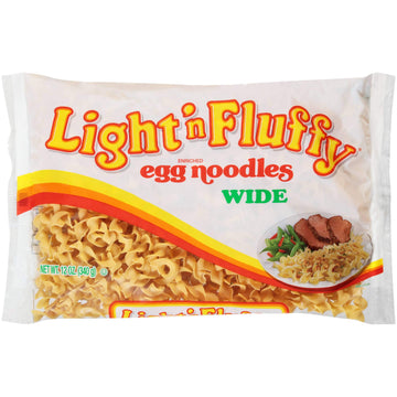 Wide Egg Noodles 12 oz (Pack of 12) by Light 'n Fluffy – 12 Ounce (Pack of 12), Pack of 12