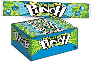 American Licorice Blue Raspberry Sour Punch Straw Candy -- 288 per case.