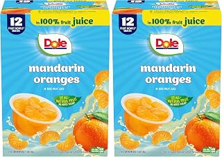Dole Fruit Bowls Mandarin Oranges in 100% Juice Snacks, Gluten & Dairy Free, Bulk Lunch Snacks for Kids & Adults, 4oz (Pack of 24)