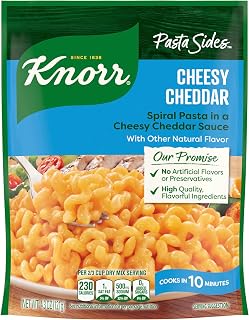 Knorr Pasta Sides Cheesy Cheddar Rotini For Delicious Quick Pasta Side Dishes 4.3 oz (Pack of 5)