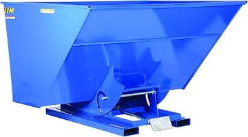 Vestil D-300-HD Steel Heavy Duty Self Dumping Hopper 3 Cubic Yard 6000 Lb. Capacity Blue