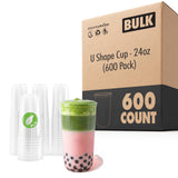 22 oz Clear Cold Cups 600 Pack Plastic Cups for Water by Stock Your Home – 600 Count, 24.0 fluid_ounces, Plastic, Clear, Pack of 600