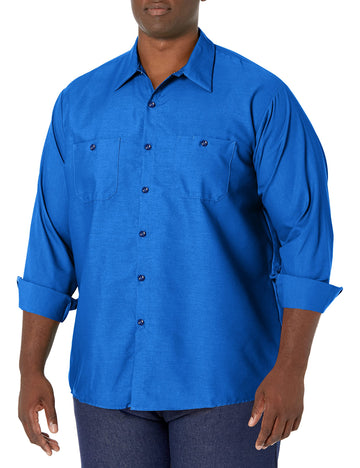 Long Sleeve Industrial Solid Work Shirt Royal Blue 2X-Large - 5 Pack by Red Kap – Cotton, Royal Blue, Pack of 5, Model SP14