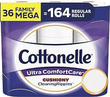 Cottonelle Ultra ComfortCare Soft Toilet Paper with Cushiony Cleaning Ripples, Family Mega Rolls, 325 Sheets Per Roll, 18 Count (Pack of 2)