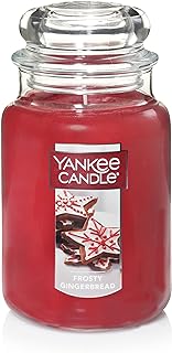 Yankee Candle Frosty Gingerbread Scented, Classic 22oz Large Jar Single Wick Candle, Over 110 Hours of Burn Time | Holiday Gifts for All