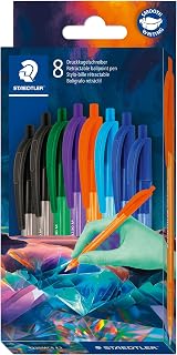 STAEDTLER Ball 4230 M Triangular Ballpoint Pen, Line Width M Approx. 1.00 mm, for Relaxed Writing, Cardboard Case with 8 Ballpoint Pens, Assorted, Edition Multiverse, 4230C8E2-1
