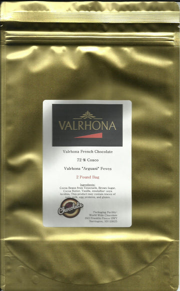 Chocolate Araguani 72% Feves - 2 lb by VALRHONA – 32 Ounces
