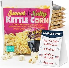 Wabash Valley Farms Sweet & Salty Kettle Corn 6 Popcorn Kits - All in One Popcorn Packs, Popcorn Kernels for Popcorn Machine