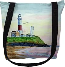 Betsy Drake Montauk Lighthouse, NY Medium Tote Bag 16x16