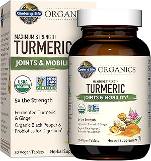 Garden of Life Organics Maximum Strength Joints & Mobility,Tablets, 30 Count (Pack of 6)
