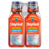 DayQuil Severe Cold & Flu Liquid Medicine by Vicks – 2 Count (Pack of 1), Orange