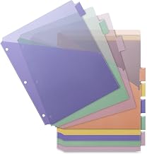 Business Source 32373 Poly Index Dividers Double Pocket 8-Tab 8-1/2-Inch x11-Inch Multi