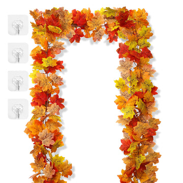 Awardsen Artificial Fall Leaves Garland, 13Ft Total, 2 Pack