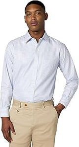 Brooks Brothers Mens Non-Iron Stretch Dobby Ainsley Spread Collar Check Dress Shirtdress Shirt