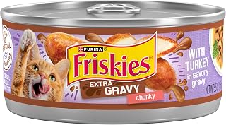 Friskies Purina Extra Gravy Wet Cat Food, Chunky Turkey, (24) 5.5 oz Cans