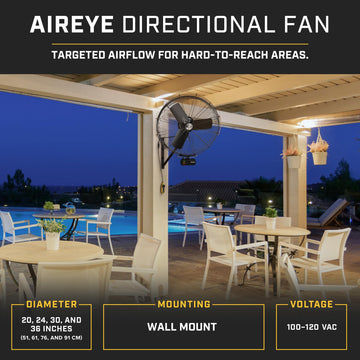 AirEye 36" Swivel Mount Fan by Big Ass Fans – 36", Alloy Steel, Black/Yellow, Model 67e1d478-a74f-4ad1-bf58-d331c1635b4c
