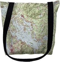 Betsy Drake TY967M 16 x 16 in. Lake Winnipesaukee New Hampshire Nautical Map Tote Bag - Medium
