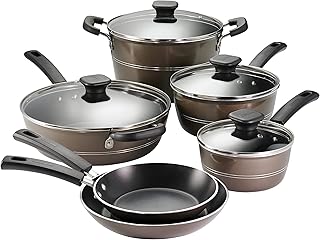 Tramontina Sicilia 10-Pc Non Stick Pots and Pans Set with Glass Lids