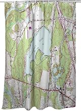 Interiors Alexander's Lake, CT Nautical Map Shower Curtain