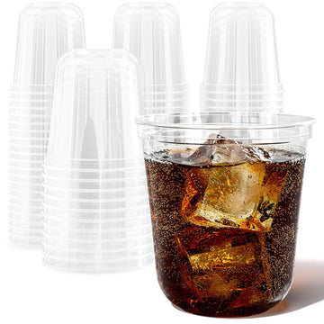 12oz Disposable Stemless Wine Glasses by Stock Your Home – 12oz, 12.0 ounces, Polylactic acid, Clear, Pack of 100