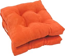 Blazing Needles 16-inch Square Indoor Microsuede Chair Cushions (Set of 2, 4, or 6) Tangerine Dream Set of 6